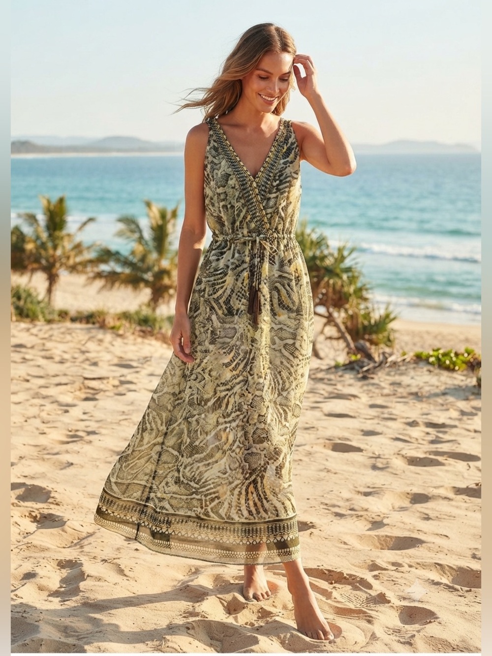 Blue Island Women's Patterned Maxi Dress